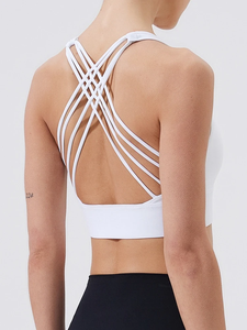 Hauts de sport sexy en nylon/coton, sans dos, sans bretelles, à maintien élevé, avec pantalon – Séchage rapide et respirant - Product Image 5