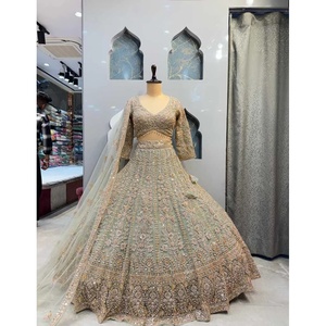 Bewafa Designer Magnifique Lehenga Choli bleu pour soirée, taille M, avec travail de sequins complexes - Product Image 1