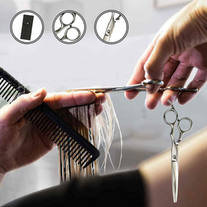 Ciseaux de coiffure professionnels en acier inoxydable finition satinée, ciseaux de barbier 6 pouces, manche ergonomique décalé, ciseaux de coupe de cheveux pour salon - Product Image 6