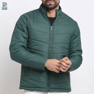 Pakistan Manufacture Winter Warm Canvas Puffer <b>Jacket</b> Red Color Full Sleeve Stand Collar Men Windproof Breathable Custom Design - Product Image 5