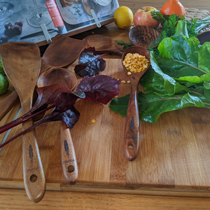 Juego de Utensilios de Cocina de Madera de Teca Natural Montuk de 7 Piezas, Juego de Cucharas - Product Image 3