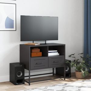 Supporto TV in acciaio nero 26.8 \ "x15.4 \" x23.8 \" - Product Image 3