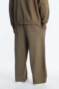 Pantalones de chándal holgados unisex personalizados con pedrería lavada, pantalones anchos de algodón pesado para hombre - Product Image 2