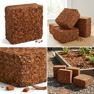 Bloques de Fibra de Coco Natural Marrón Prensado para Cultivo Hidropónico, Medio Biodegradable - Product Image 3
