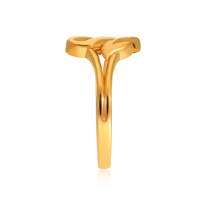 Elegant Infinity Leaf Design Gold <b>Ring</b> for Women Modern Nature Inspired Double Leaf Statement <b>Finger</b> <b>Ring</b> - Product Image 4