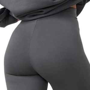 Charcoal Grey Jersey Legging Women High Waist Stretch Fitness <b>Tights</b> Soft Compression Workout Yoga Activewear Performance Wear - Product Image 4