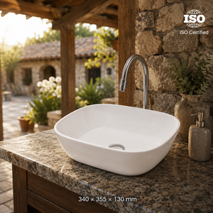 Lavabo Cuadrado de Pared para Baño, Diseño Minimalista, Superficie Lisa, Blanco, 5 Años de Garantía, Logotipo Impreso con Láser, Hecho en India - Product Image 6