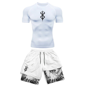 ชุดออกกำลังกายแบบรัดรูปพิมพ์ลายแบบ Heat-Transfer สำหรับทุกเพศ เสื้อแขนยาว กางเกงออกกำลังกาย แห้งเร็ว ระบายอากาศได้ดี ป้องกันผื่นแดง 100% สำหรับผู้ใหญ่ - Product Image 4