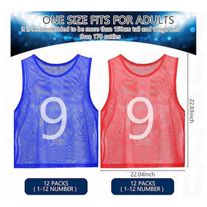 เสื้อกีฬาตาข่ายแบบมีหมายเลข เสื้อซ้อมระบายอากาศ เสื้อกั๊กฝึกซ้อมกีฬา เสื้อบิบฟุตบอลสำหรับเด็กและผู้ใหญ่ ทนทาน น้ำหนักเบา - Product Image 2