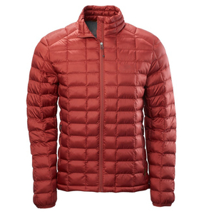 Men's Red Quilted Puffer Jacket Stand Collar Zipper Closure Windproof Casual Winter Wear - Product Image 6