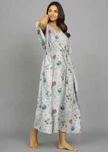 Robe kaftan indienne en coton faite à la main, légère, pour la plage, style bohème, tenue d'été pour femmes - Product Image 4