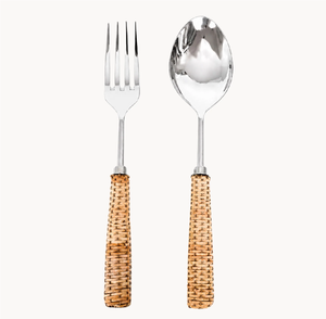Cucharas de ratán y acero inoxidable, cubiertos de calidad alimentaria, juegos de cubiertos de acero inoxidable. - Product Image 6