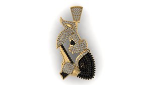 Good Quality Unique Design Jewelry Christmas Gift 1.00 CTS 10KT Gold Trending Gangsta Bunny VVS-VS Lab Grown Diamond Pendant - Product Image 5