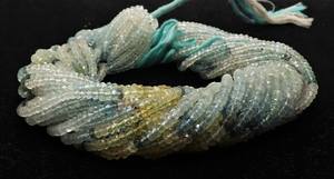 Cuentas facetadas de aguamarina musgosa AAA de 4 mm, cuentas de piedras preciosas de aguamarina musgosa, cuentas redondas de aguamarina azul para la fabricación de joyas - Product Image 2