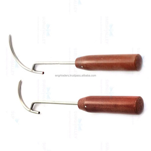Juego profesional de 2 instrumentos ortopédicos de acero inoxidable de alta calidad, pasador de alambre manual con mango de fibra de madera, 45 mm, 70 mm, CE - Product Image 5