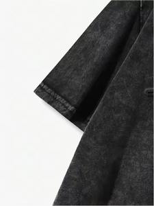 Camiseta de Hombre Estilo Hip Hop, Lavada con Ácido, 100% Algodón, Corte Holgado, Estilo Urbano, Diseño Personalizado de Alta Calidad - Product Image 2