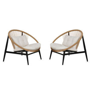 Ensemble de 2 chaises de jardin de patio avec coussins - Product Image 1