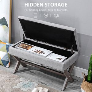 Panca contenitore rettangolare grigia imbottita per casa, ufficio, camera da letto o appartamento, ideale per ingresso o zona giorno - Product Image 4