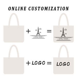 Bolsa de Compras Reutilizable de Gran Capacidad con Impresión Personalizada, Bolsa de Lona de Algodón para Supermercado, con Cierre de Cremallera Doble - Product Image 6