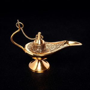 Lampe magique Aladdin en laiton, objet décoratif traditionnel, lampe du génie pour la décoration de la maison, décoration de Diwali et cadeau - Product Image 5