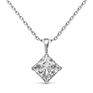 Elegante colgante solitario de oro de 18k con diamante cultivado en laboratorio, diseño de princesa y detalles en forma de espiral, para mujeres y niñas. - Product Image 5