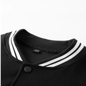 Wholesale Unisex Casual <b>Baseball</b> <b>Jacket</b> Contrast Stripe Button Front Oversized Autumn Coat <b>Men</b> Streetwear <b>Jacket</b> - Product Image 4