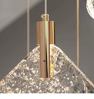 Lustre LED ovale moderne de luxe, abat-jour en verre, blanc chaud 3500K, angle de faisceau 45°, pour salon, escalier, salle à manger