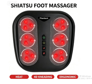 Foot Spa Air Compression 6 Heads 3D Shiatsu Heat Deep Kneading Massager USB Rechargeable 15-Min <b>Timer</b> CE Certified Home/Office - Product Image 2