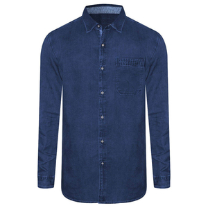 Camisa de Mezclilla Oversize para Hombre, Corte Holgado, Manga Larga, con Botones, de Algodón, Estilo Casual Urbano para Comodidad Diaria - Product Image 1