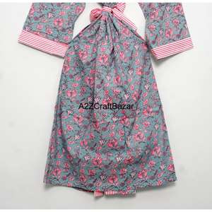 Bata Kimono Ecológica 100% Algodón Puro, Transpirable y Lavable, con Estampado Floral, para Damas de Honor, Ropa de Dormir de Invierno/Verano - Product Image 6