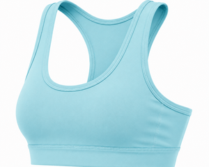 สปอร์ตบราสำหรับผู้หญิง สีฟ้าอ่อน แบบ Racerback คอกว้าง ไร้ตะเข็บ รองรับสูง เหมาะสำหรับโยคะ ระบายอากาศได้ดี แห้งเร็ว สีไล่ระดับ - Product Image 3
