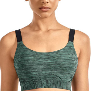 Women's Light <b>Pink</b> Racerback Sports Bra Scoop Neck Medium Support Seamless Yoga Workout <b>Top</b> Breathable Solid Color Front - Product Image 4