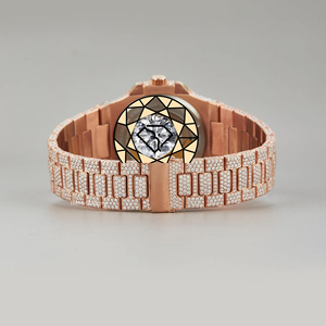 Fully Iced Diamond Sapphire Crystal Chronograph <b>Watch</b> <b>Solid</b> Rose <b>Gold</b> Plated Luxury Quartz High Quality <b>Watch</b> for <b>Men</b> Women - Product Image 3