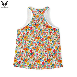 เสื้อกล้ามผู้หญิงคุณภาพสูง ลายดอกไม้สีสันสดใส เสื้อออกกำลังกายสำหรับผู้หญิง - Product Image 2
