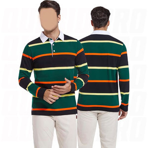 Camiseta de Rugby Personalizada para Hombre, Negra y Verde, Sudadera Polo para Hombre, Bordado, Serigrafía, Camiseta de Manga Larga, Camisetas Polo a Rayas - Product Image 6