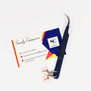 Pinzas Profesionales para Extensión de Pestañas Somofy Enterprises, Acero Inoxidable, Antiestáticas, Duraderas, Precisión, Dentadas/Lisas/Tripuladas - Product Image 6