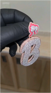 Colgante de Letra Inicial Personalizado de Hip Hop Chapado en Oro Rosa con Diamantes Iced Out, Colgante de Nombre de Plata Esterlina 925 con Moissanita VVS - Product Image 5