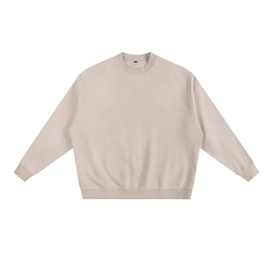 Unisex Acid <b>Wash</b> 100% Cotton Oversized Crewneck Sweatshirt Vintage Streetwear Custom Logo Printing Spring - Product Image 3