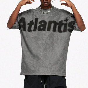T-shirt en coton imprimé pour homme grande taille, col rond, manches courtes, style jersey décontracté, design avec logo sur le devant - Product Image 1