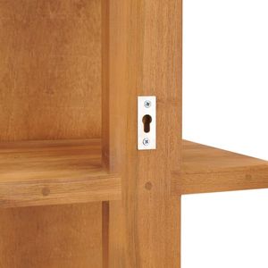 ไม้สักแท้ 11.8x11.8x47.2 นิ้ว กระจกติดผนังไม้สักธรรมชาติ ดีไซน์สะท้อนแสงอย่างหรูหรา ชั้นวางติดผนังที่ทนทาน - Product Image 5