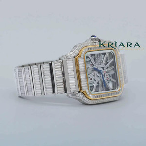 KRIARA Good Quality Moissanite Diamond <b>Watch</b> Luxury Fashion Wristwatch For Men And <b>Women</b> With Sparkling Stone Available For Sale - Product Image 2