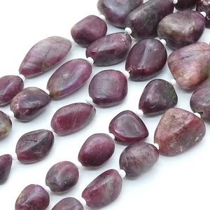 Pink Tourmaline Tumble Nugget-Smooth Polished-8Inches 8X5To16X12MM Approx-For Jewelry Making-Natural <b>Stone</b> - Product Image 1