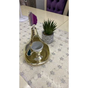 Handmade Metal Tea Coffee <b>Cup</b> and <b>Saucer</b> in Brass Gold Finished Best Quality Tabletop Serving Tea <b>Cup</b> and <b>Saucer</b> - Product Image 4