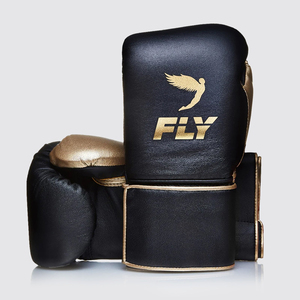 Oem Fly Boxing Sparring <b>Gloves</b> Genuine Cowhide Leather Boxing Training <b>Gloves</b> Black Gold <b>Custom</b> Logo Fighting <b>Gloves</b> - Product Image 1