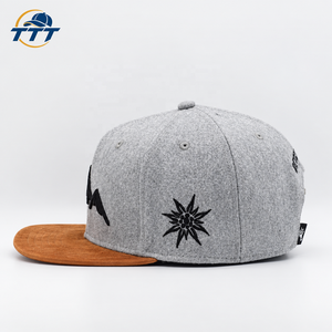 Casquette Snapback personnalisée à 6 panneaux avec logo brodé, visière plate en daim, fabrication au Vietnam, OEM ODM, vente en gros, usine de chapeaux streetwear - Product Image 2