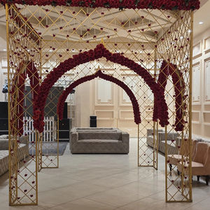Vintage Iron Rectangle & square Natural Mandap Stage <b>Backdrop</b> Traditional Wedding Arch Decorations Adjustable Portable Durable - Product Image 1