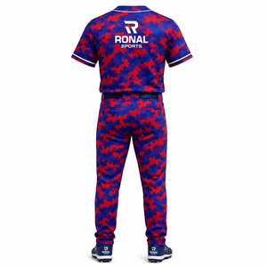 RONAL SPORTS Men's <b>Camouflage</b> Baseball Uniform Set Short Sleeve Quick Dry Polyester <b>Tracksuit</b> All Seasons Adult Regular Fit - Product Image 2