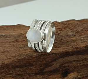 Wholesale 925 Sterling Silver Amethyst Gemstone Classic Party <b>Spinner</b> <b>Ring</b> Floral Filigree Multi Band Anti Anxiety Meditation - Product Image 6