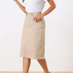 Jupe en jean pour femme, taille haute, en coton respirant, grande taille, dernière collection, en vente en ligne à bas prix - Product Image 2