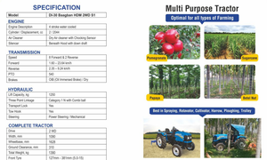 Sonalika DI 30 Baagban 2WD Wheel Tractor 30 HP 8-Speed 1336kg Lifting Capacity for Orchards & <b>Small</b> Farms - Product Image 4
